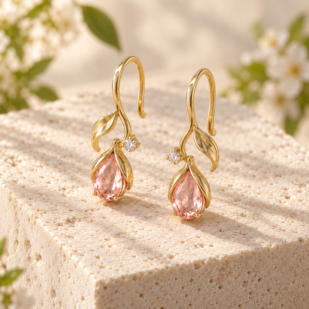 VARUNIQOK® Bloomtide Bud Earrings second angle view