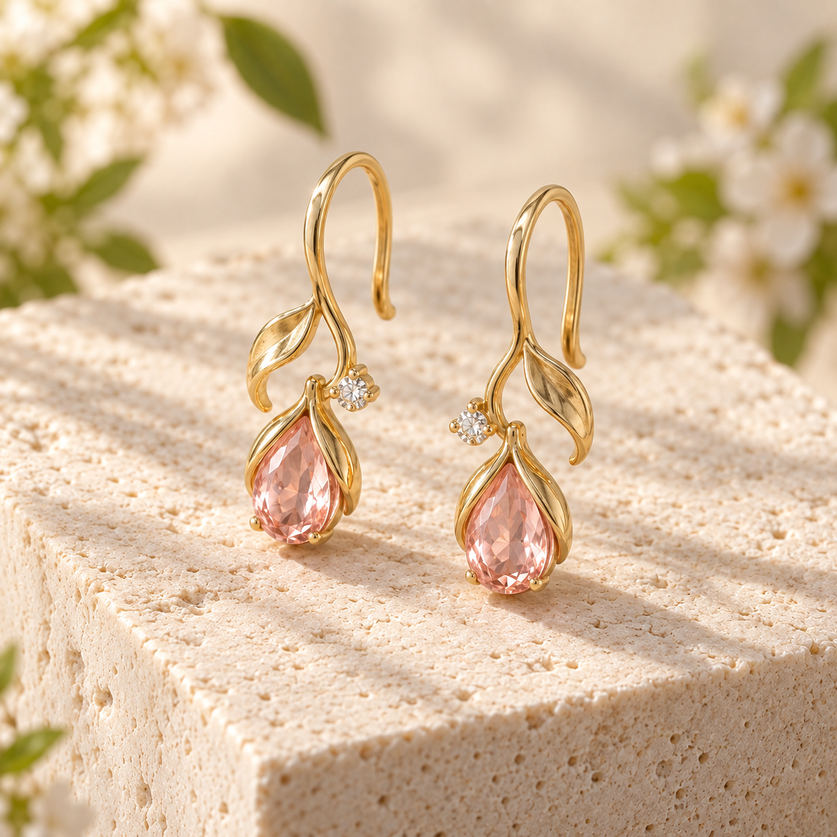 VARUNIQOK® Bloomtide Bud Earrings second angle view