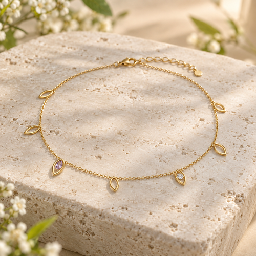 VARUNIQOK® Elaris Dawnpetal Anklet hero product view