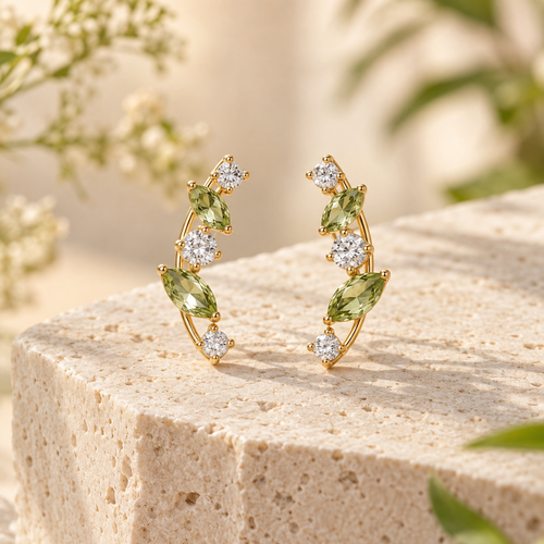 VARUNIQOK® Liora Fernline Ear Climbers hero product view