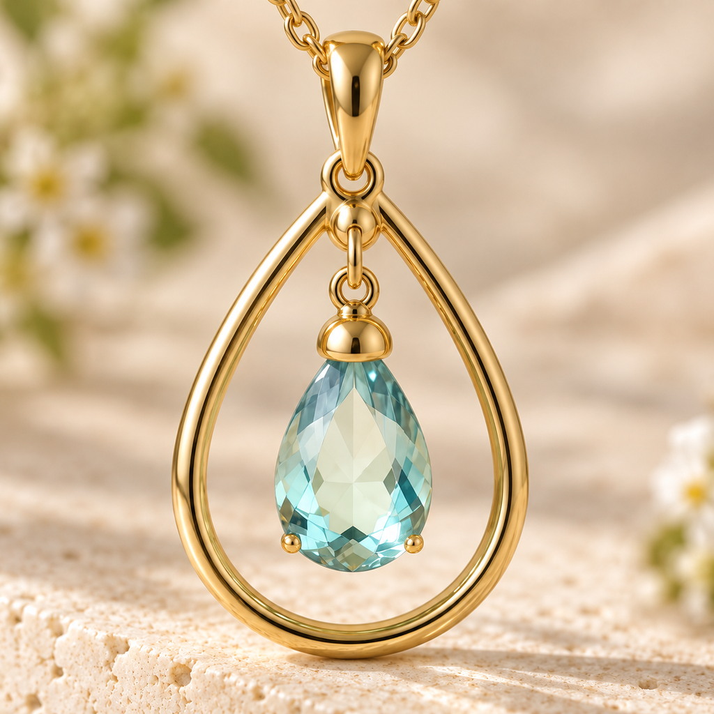 VARUNIQOK® Mirelle Rainbud Necklace gemstone detail