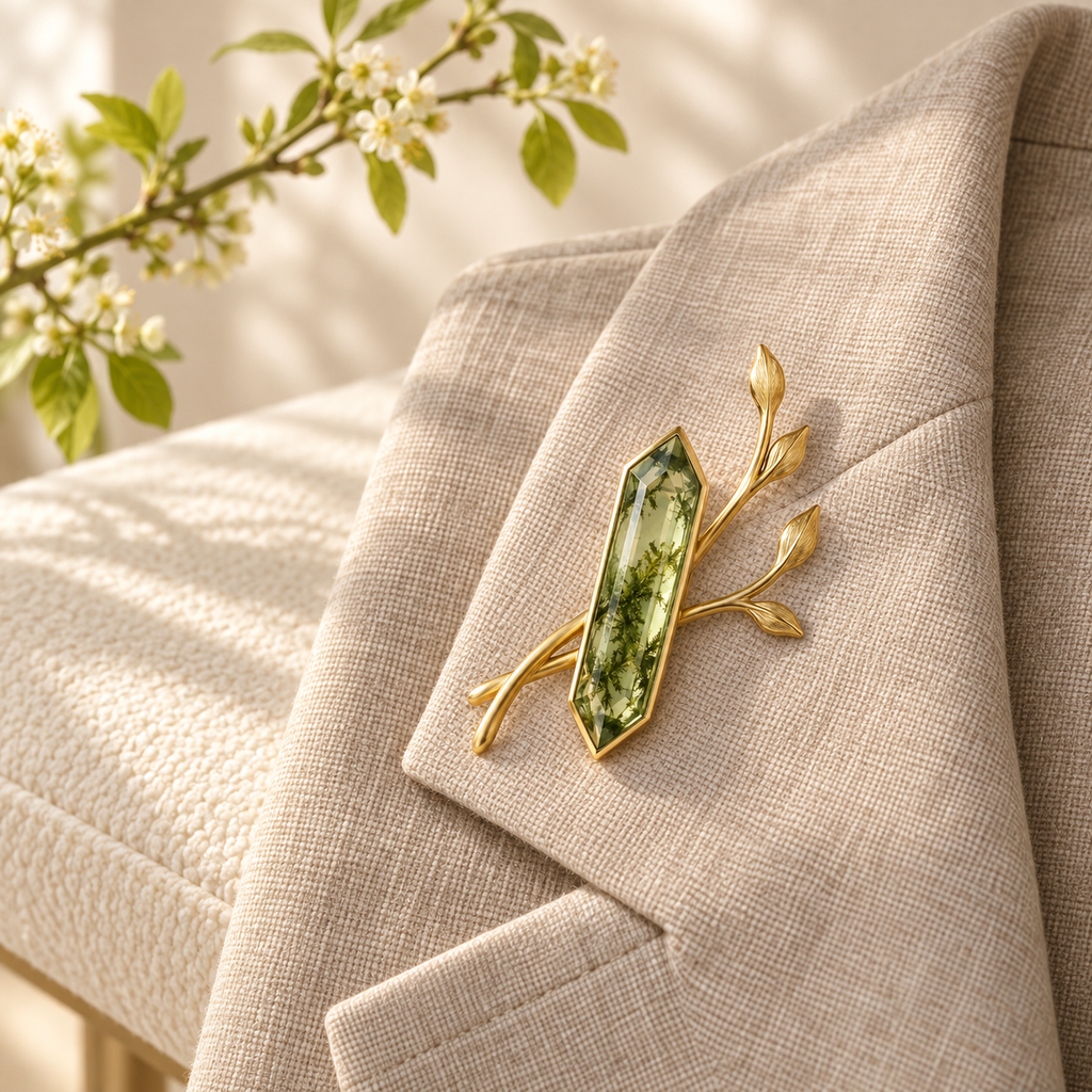 Nivelle Moss Prism Brooch lifestyle and gifting scene