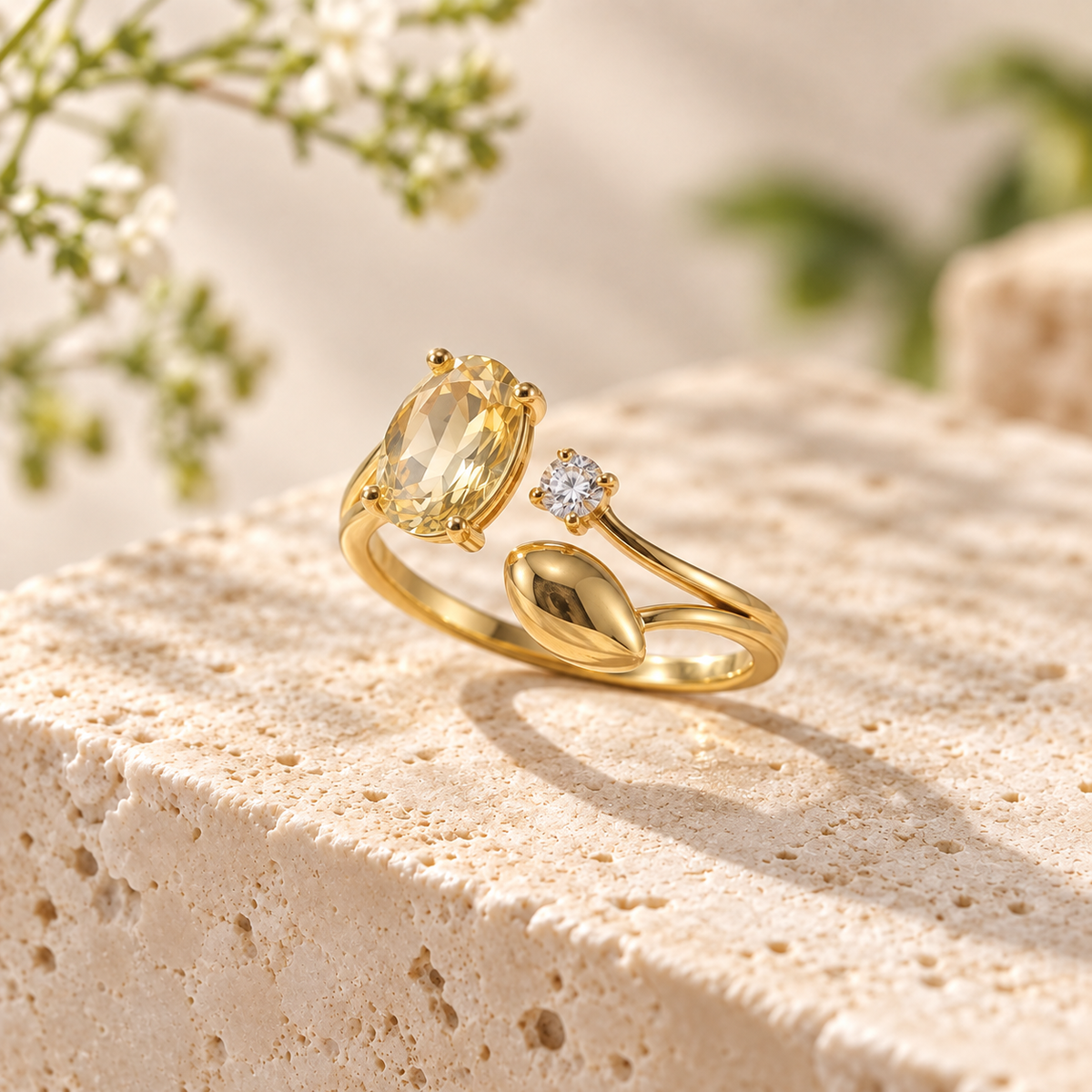 VARUNIQOK® Orivane Sunseed Ring second angle view