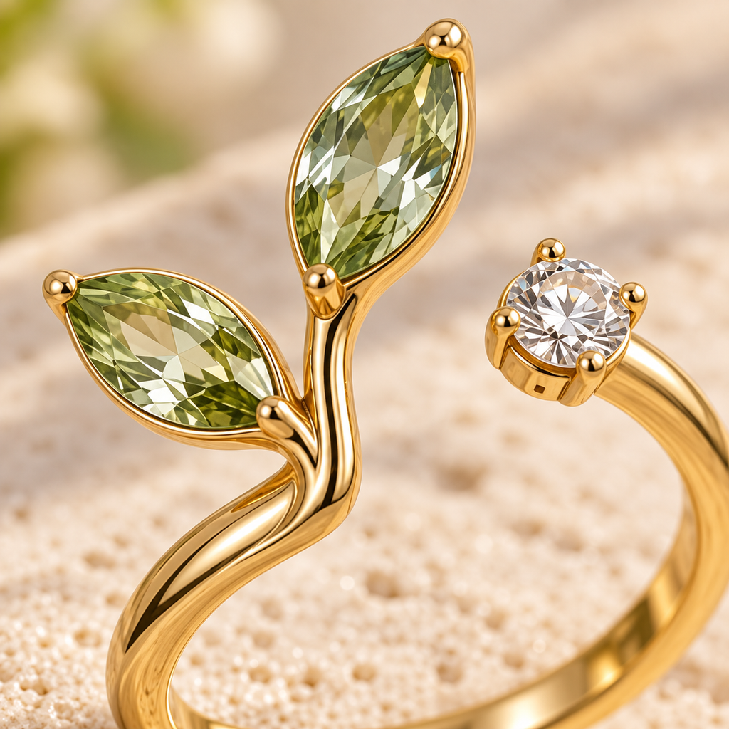 VARUNIQOK® Verdelle Seedlight Ring gemstone detail