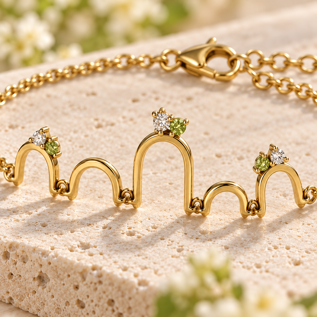 VARUNIQOK® Vireya Garden Arch Bracelet gemstone detail